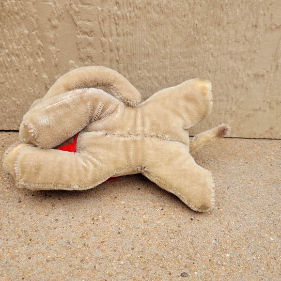 Vintage Steiff  Baby Elephant Sleeping Red Felt Cape Ear Tag 6" 5537/17 - Picture 6 of 9